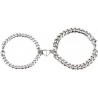 VELESAY 1Paire Couple Chaine Acier Inoxydable Bracelet Connecté Magnétique Bracelet Couple Amoureux pour 2 Link Chain Bracelets