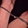 VELESAY 1Paire Couple Chaine Acier Inoxydable Bracelet Connecté Magnétique Bracelet Couple Amoureux pour 2 Link Chain Bracelets