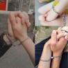 VELESAY 1Paire Couple Chaine Acier Inoxydable Bracelet Connecté Magnétique Bracelet Couple Amoureux pour 2 Link Chain Bracelets