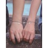 VELESAY 1Paire Couple Chaine Acier Inoxydable Bracelet Connecté Magnétique Bracelet Couple Amoureux pour 2 Link Chain Bracelets