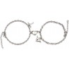 VELESAY 1Paire Couple Chaine Acier Inoxydable Bracelet Connecté Magnétique Bracelet Couple Amoureux pour 2 Link Chain Bracelets