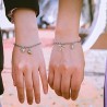 VELESAY 1Paire Couple Chaine Acier Inoxydable Bracelet Connecté Magnétique Bracelet Couple Amoureux pour 2 Link Chain Bracelets