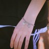 VELESAY 1Paire Couple Chaine Acier Inoxydable Bracelet Connecté Magnétique Bracelet Couple Amoureux pour 2 Link Chain Bracelets