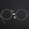 VELESAY 1Paire Couple Chaine Acier Inoxydable Bracelet Connecté Magnétique Bracelet Couple Amoureux pour 2 Link Chain Bracelets